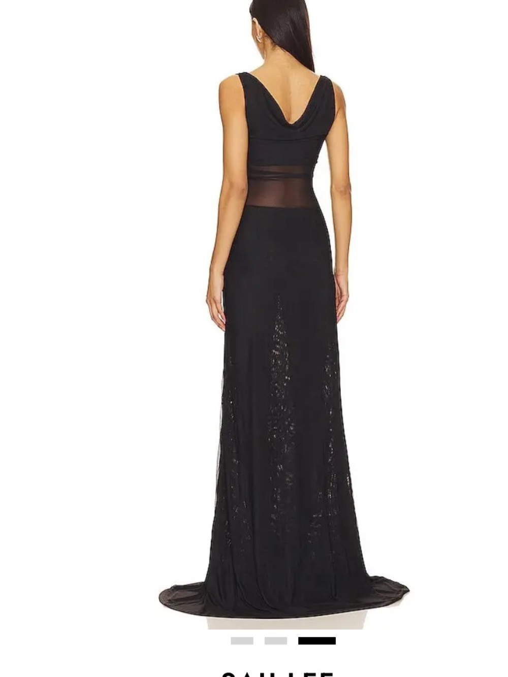 Sau Lee Kelsey Dress Black Knit Jersey Gown 6 - Picture 2 of 10